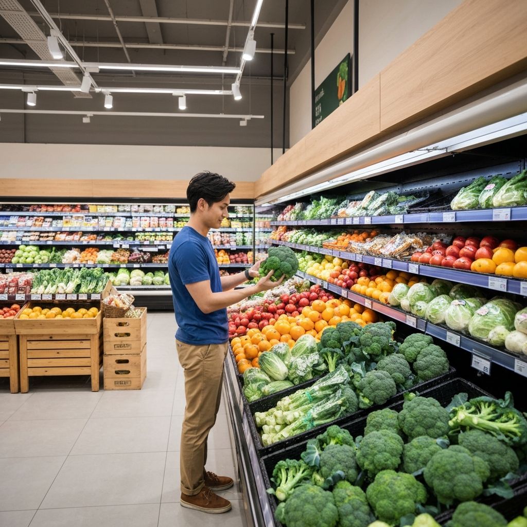 Person beim Einkauf von Lebensmitteln